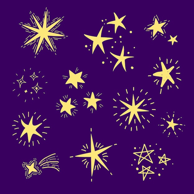 Free Vector Hand Drawn Sparkling Star Collection