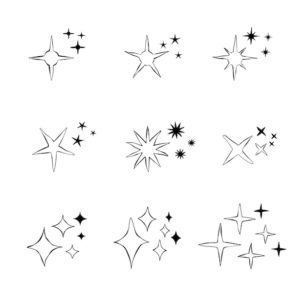 Free Vector | Hand drawn sparkling stars collection