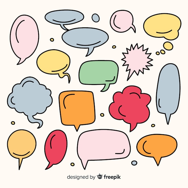 Hand Drawn Speech Bubble Collection Vector Free Download