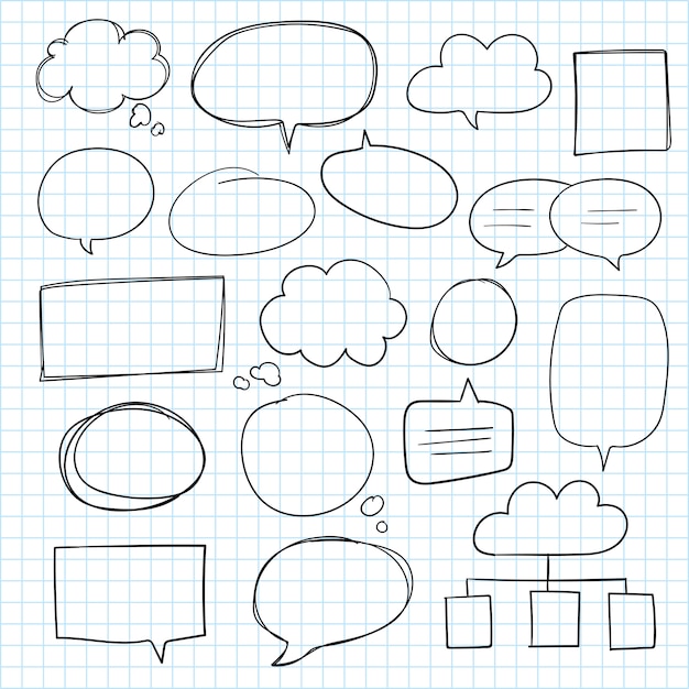 Hand Drawn Speech Bubble Collection Vector | Free Download