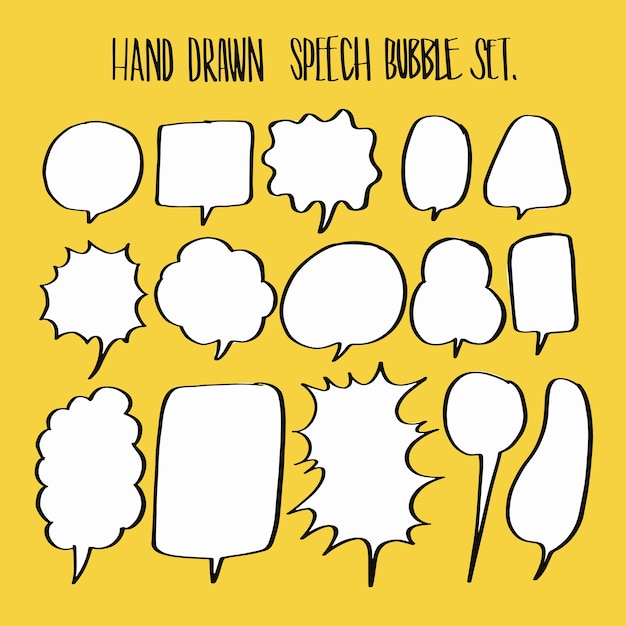 Premium Vector Hand Drawn Speech Bubbles Collection Set 3043