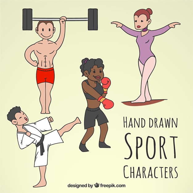 Hand drawn sport characters