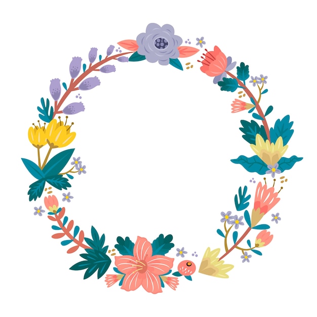 Hand-drawn spring floral frame | Free Vector