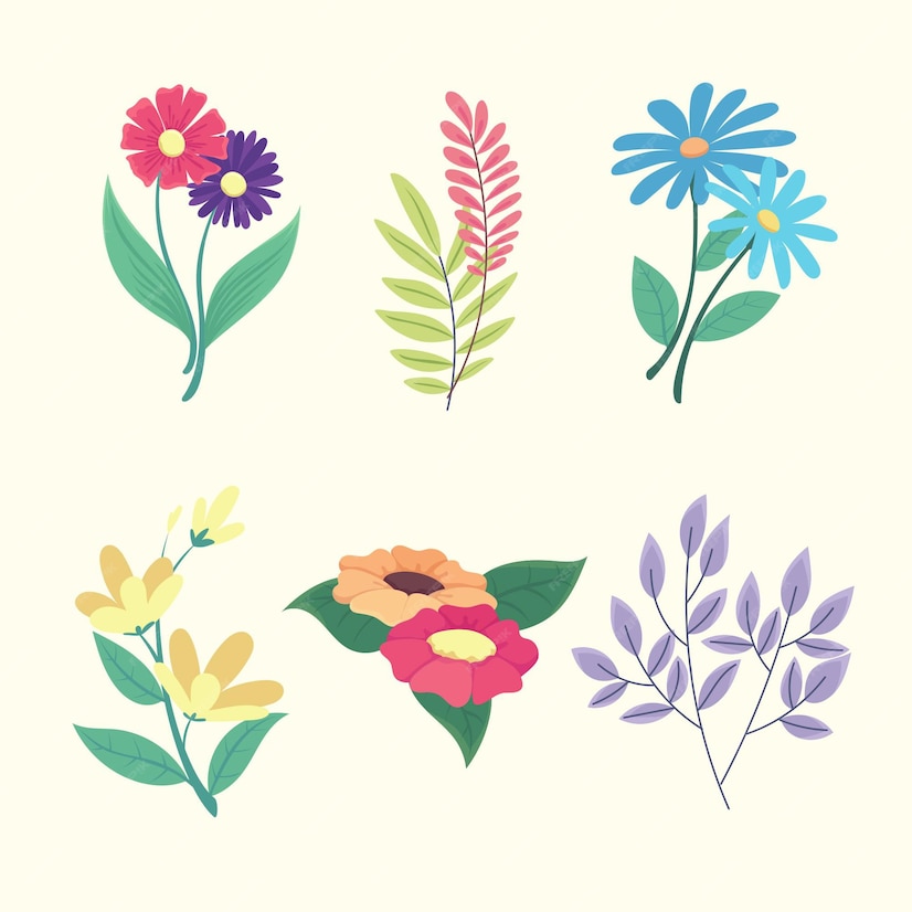 Free Vector | Hand drawn spring flower collection