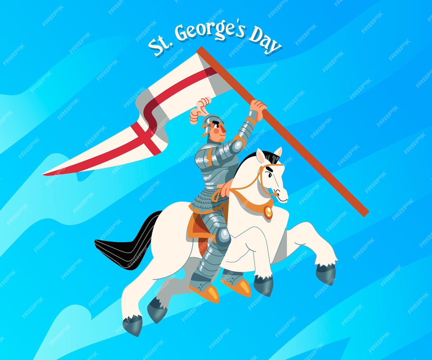 Free Vector | Hand drawn st. george's day illustration with knight