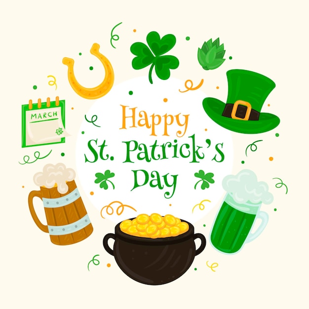 Premium Vector | Hand drawn st patrick day illustration