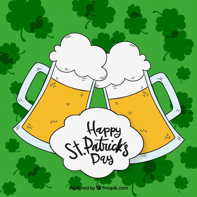 Hand drawn st. patrick\'s day background