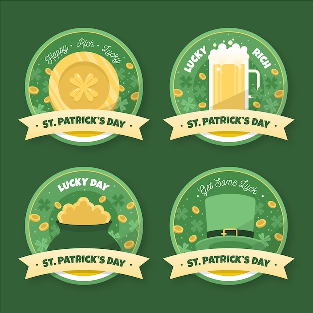 Premium Vector | Hand drawn st. patrick's day badge collection