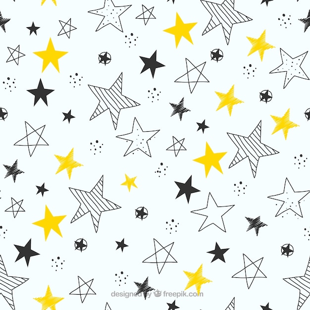 Hand Drawn Stars Pattern Background Vector Free Download 2060