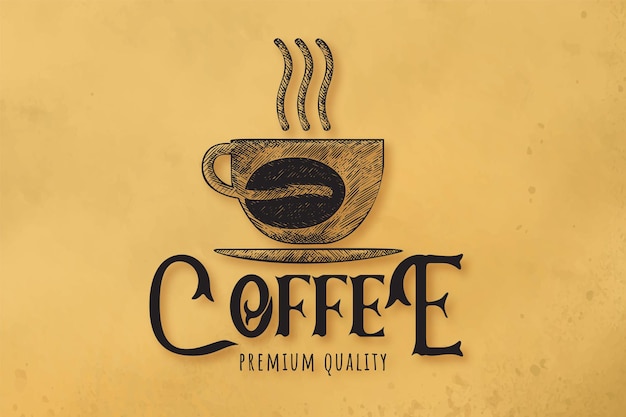 Premium Vector | Hand drawn steam coffee, mug, glass, coffee bean ...