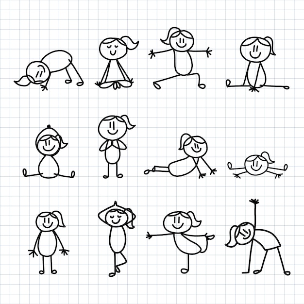 Free Vector Hand drawn stickman collection
