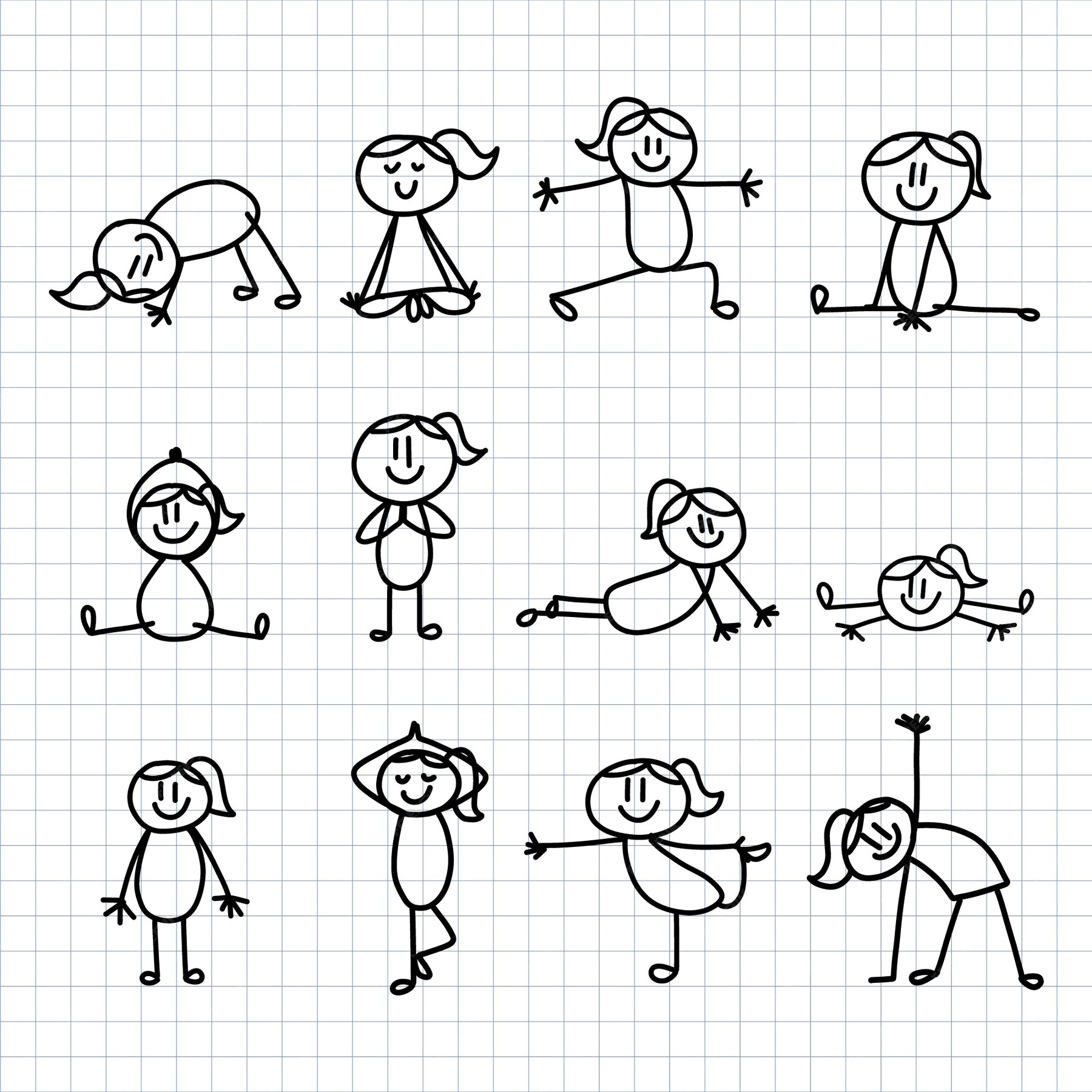 Free Vector | Hand drawn stickman collection