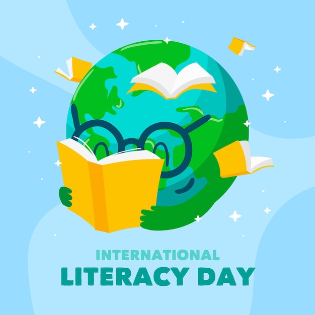 Hand drawn style international literacy day | Free Vector