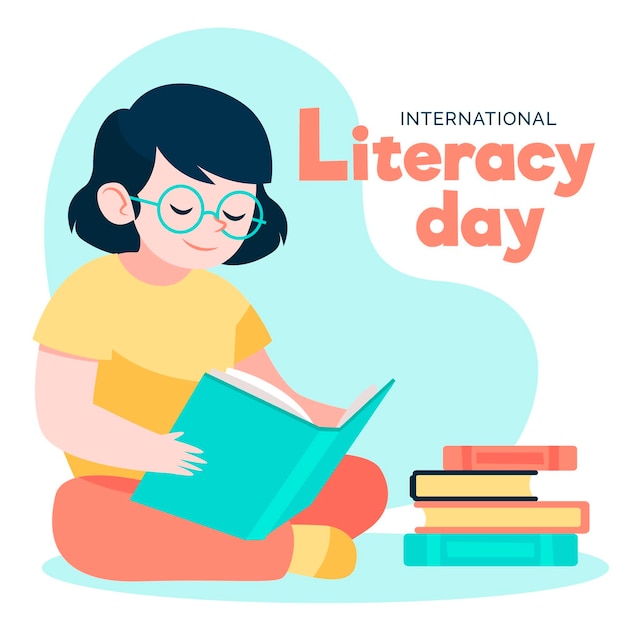 Hand drawn style international literacy day | Free Vector