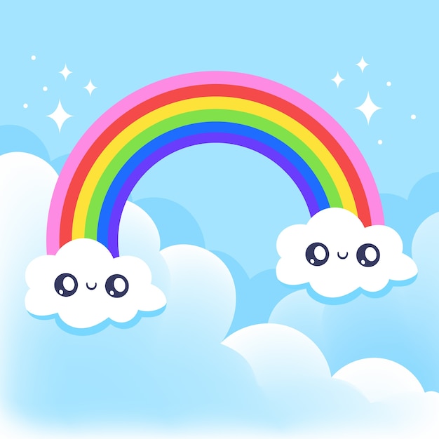 Download Free Vector | Hand drawn style rainbow
