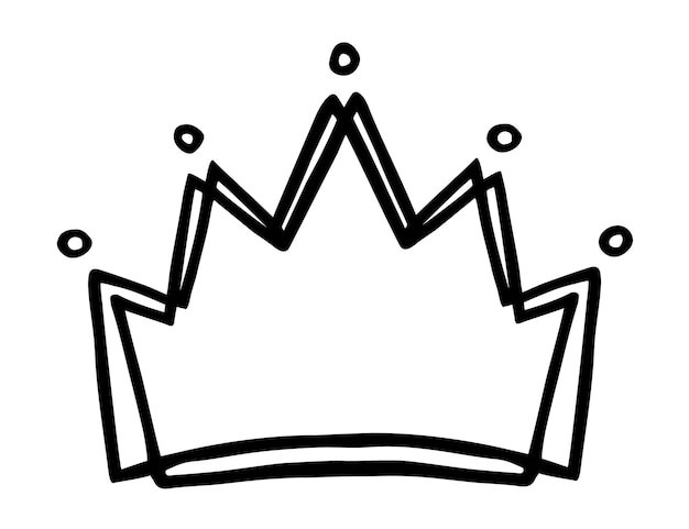 Premium Vector | Hand drawn stylized crown design hand painted with ink pen