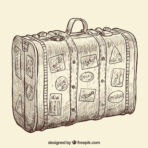 old suitcase drawing