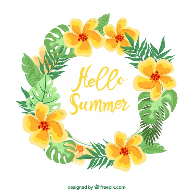 Download Hand drawn summer floral crown Vector | Free Download