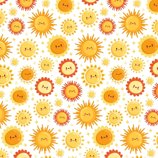 Free Vector Hand drawn sun pattern