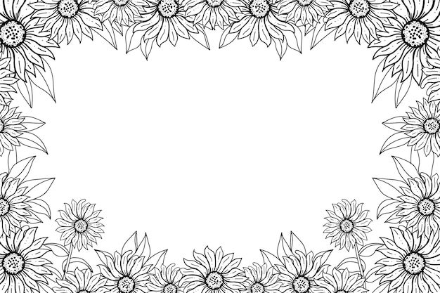 Free Vector Hand Drawn Sunflower Border 3532