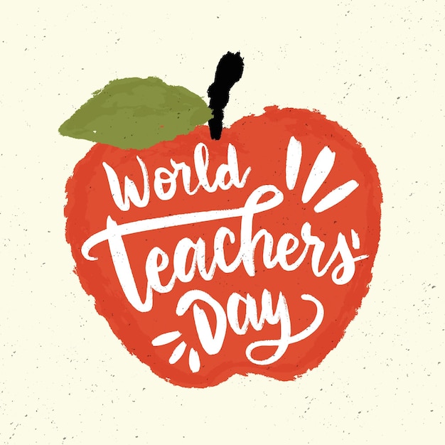 Free Vector | Hand drawn teachers' day lettering