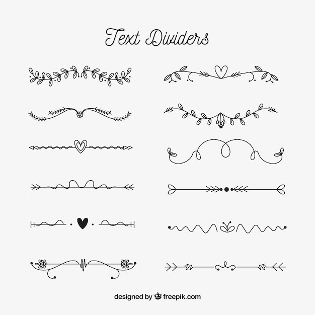 Download Hand drawn text dividers collection Vector | Free Download