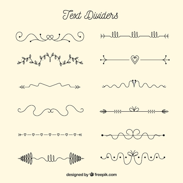 Free Vector | Hand drawn text dividers collection