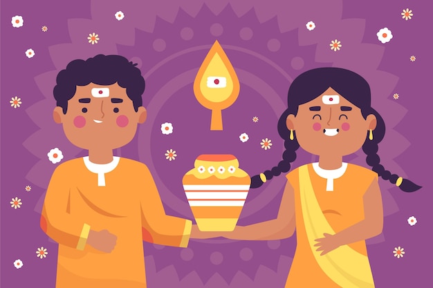 Premium Vector | Hand drawn thaipusam festival