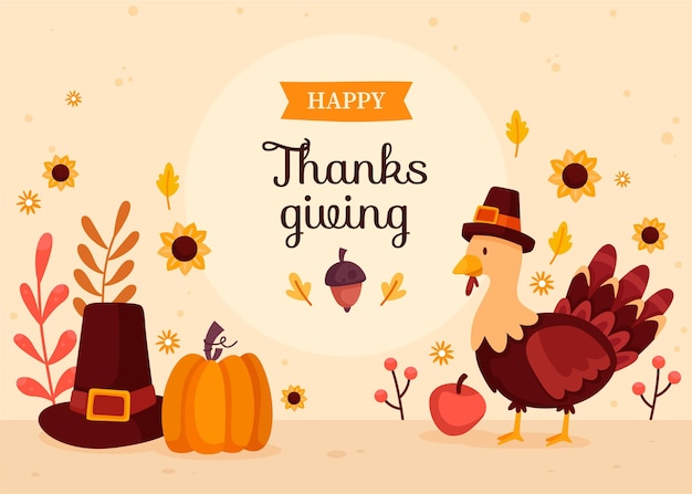 Premium Vector | Hand drawn thanksgiving background