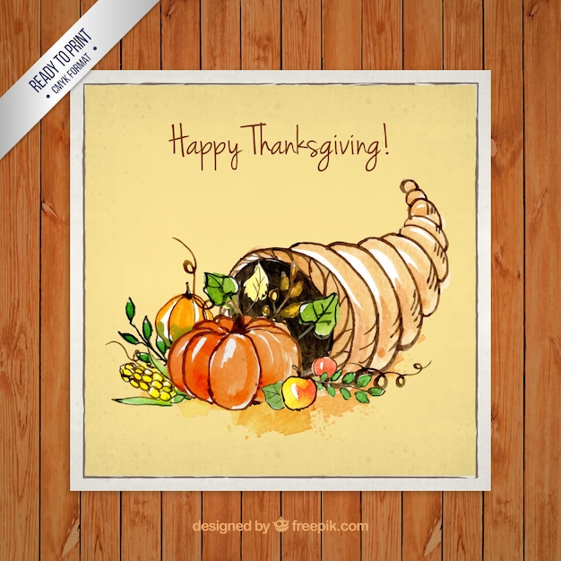 Hand drawn thanksgiving card