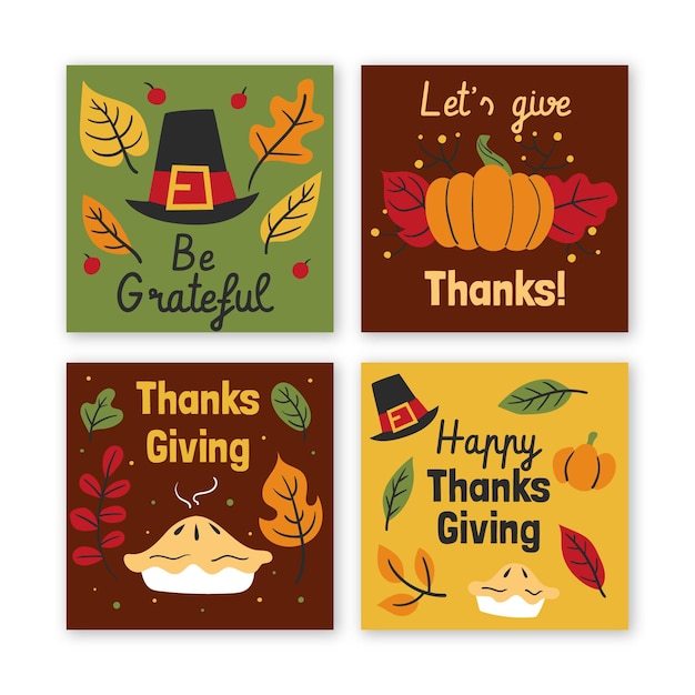 Free Vector | Hand drawn thanksgiving instagram post