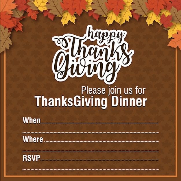 Hand drawn Thanksgiving Invitation\
poster.