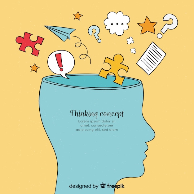 Hand Drawn Thinking Concept Free Vector