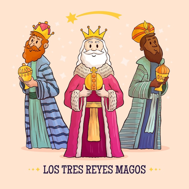 Free Vector | Hand drawn three wise men