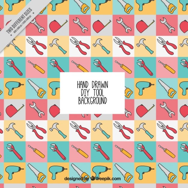 Free Vector | Hand-drawn tools collage background