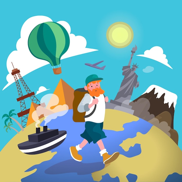 Free Vector | Hand drawn tourism day concept