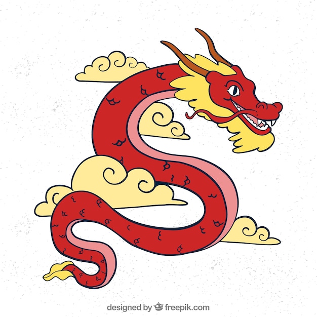 Hand drawn traditional chinese dragon
