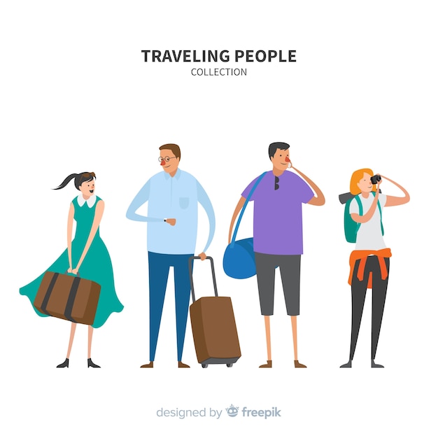 Free Vector | Hand drawn traveler set