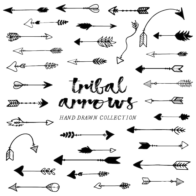 Download Free Vector | Hand drawn tribal arrows collection