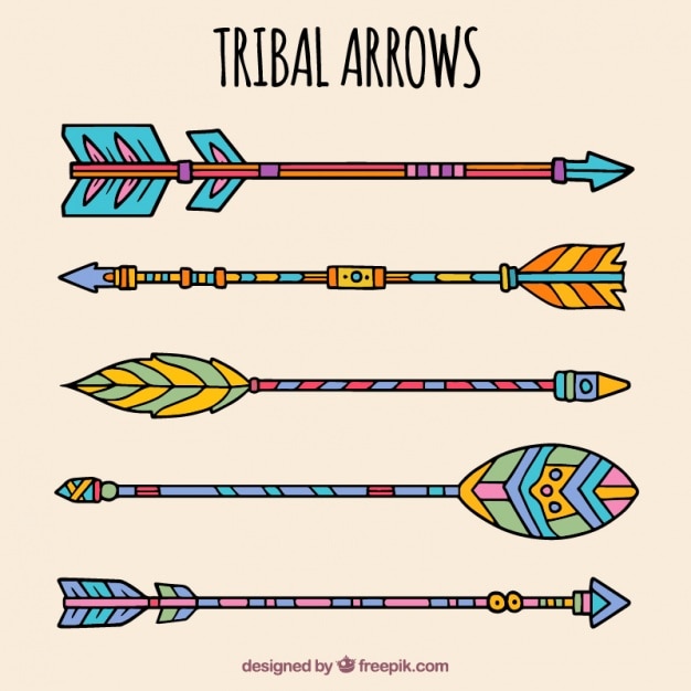 Download Hand drawn tribal arrows Vector | Free Download