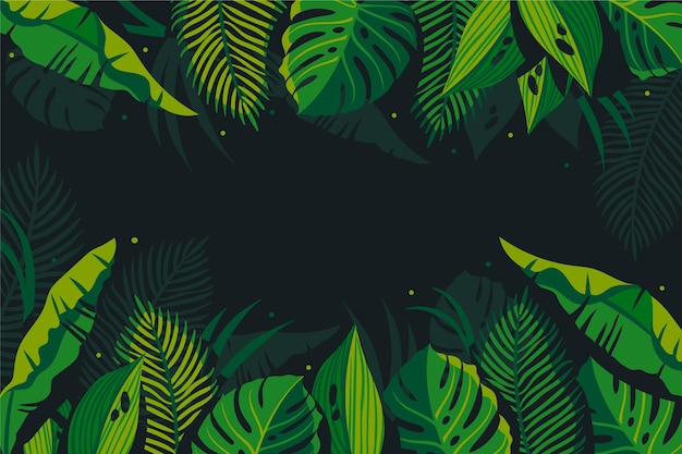 Free Vector | Hand drawn tropical leaves background
