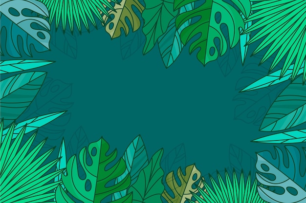 Free Vector | Hand drawn tropical leaves background