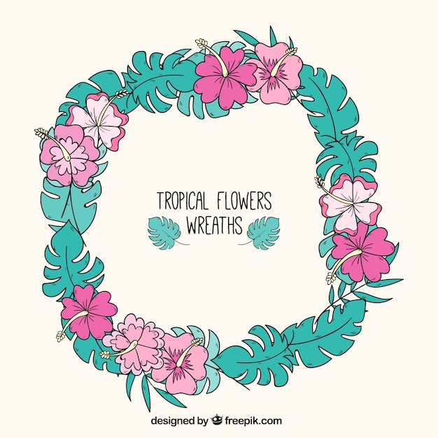 Free Vector Hand Drawn Tropical Wreath For Decoration