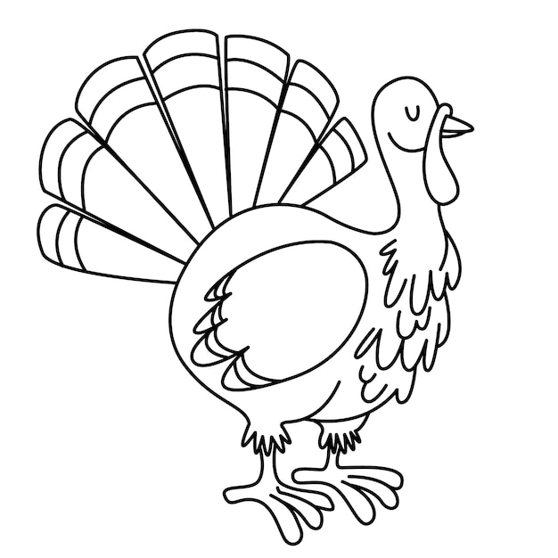 Free Vector | Hand Drawn Turkey Outline Illustration