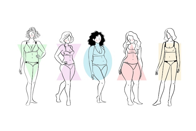 drawings of women's body shapes