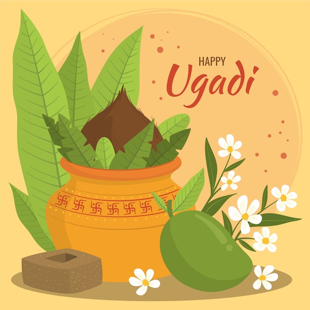 Hand drawn ugadi | Free Vector