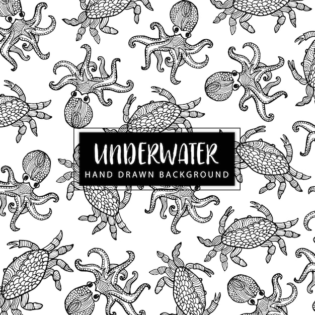 Premium Vector | Hand drawn underwater elements background