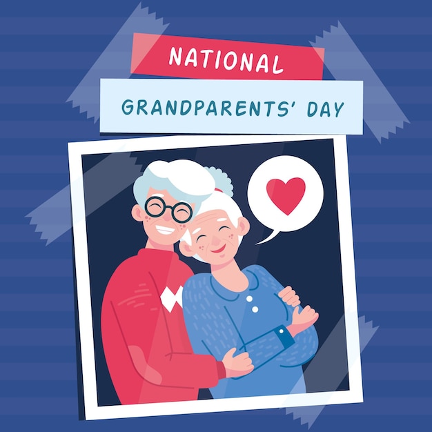 Hand drawn usa national grandparents day concept Free Vector
