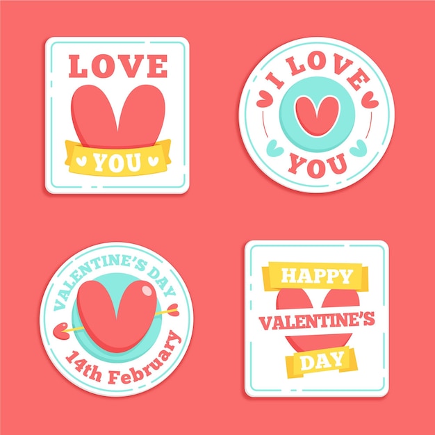 Free Vector | Hand drawn valentine's day badges collection