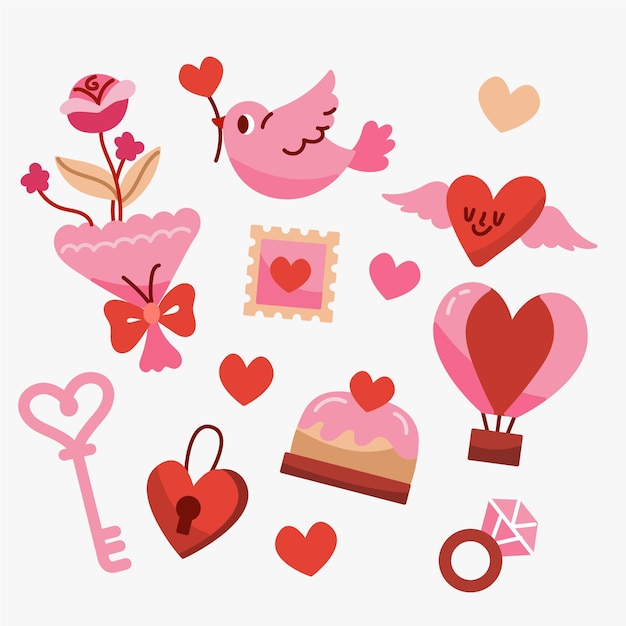 Free Vector | Hand drawn valentine's day element collection